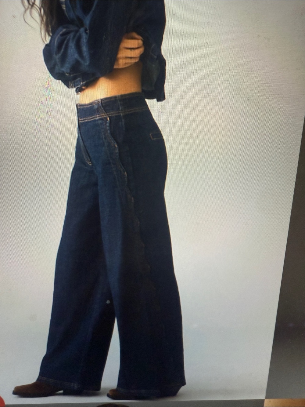 Maeve Dark Blue High-Rise Wide Leg Jeans
